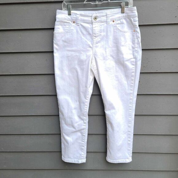 INC Denim White Skinny Leg Regular Fit Crop Jeans size 10 - Picture 1 of 12